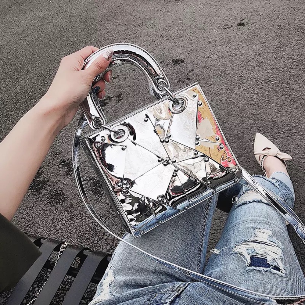 Metallic Tote Handbag